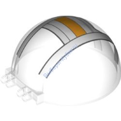 Деталь Лего Лобовое Стекло 8 х 8 х 3 Половина Сферы С Петлями С Рисунком Цвет Прозрачный