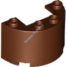 Деталь Лего Половина Цилиндра 2 х 4 х 2 С 1 х 2 Вырезом Цвет Коричневый