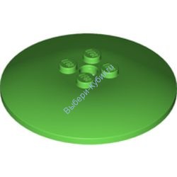 Деталь Лего Тарелка 6 х 6 Перевернутая - Закрытые Штырьки Цвет Ярко-Зеленый