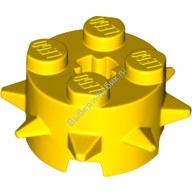 Деталь Лего Кубик Круглый 2 х 2 С Шипами И Осевым Отверстием Цвет Желтый
