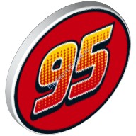 Деталь Лего Дорожный Знак На Клипсе 2 х 2 С Рисунком Цвет Белый