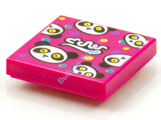 Деталь Лего Плитка 2 х 2 С Рисунком Цвет Маджента