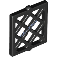 Деталь Лего Окно 1 х 2 х 2 Решетка Ромбом Цвет Черный