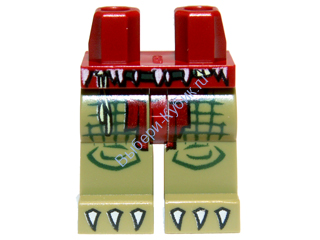 Деталь Лего Ноги С Рисунком Цвет Темно-Красный