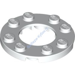 Деталь Лего Пластина Круглая 4 х 4 С 2 х 2 Отверстием Цвет Белый
