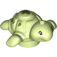 Деталь Лего Детеныш Черепахи С черными глазами и оливково-зелеными пятнами Цвет Фисташковый