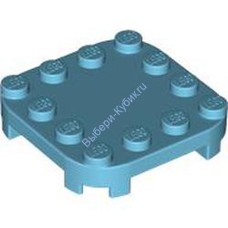 Деталь Лего Пластина 4 x 4 с Закругленными Углами и 4 Ножками Цвет Умеренно-Лазурный