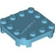 Деталь Лего Пластина 4 x 4 с Закругленными Углами и 4 Ножками Цвет Умеренно-Лазурный