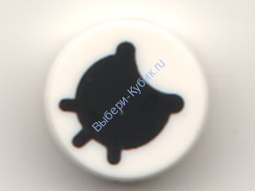 Деталь Лего Плитка Круглая 1 х 1 С Рисунком Цвет Белый