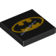 Деталь Лего Плитка 2 х 2 с Овальным Логотипом Бэтмена Цвет Черный
