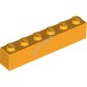 Деталь Лего Кубик 1 х 6 Цвет Ярко-Светло-Оранжевый