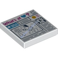 Деталь Лего Плитка 2 х 2 С Рисунком Цвет Белый