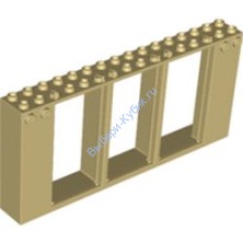 Деталь Лего Дверная Рама 2 х 16 х 6 Цвет Песочный