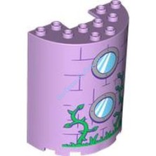 Деталь Лего Половина Цилиндра 3 х 6 х 6 С 1 х 2 C Вырезом С Рисунком Цвет Лавандовый