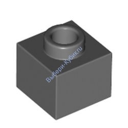 Деталь Лего Кубик Модифицированный 1 х 1 х 2/3 С Открытым Штырьком Цвет Темно-Серый