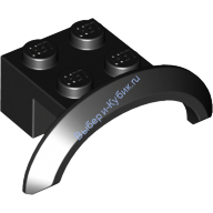 Деталь Лего Автомобильное Крыло 4 х 2 1/2 х 1 С Аркой Круглое Цвет Черный