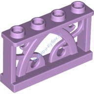 Деталь Лего Забор Декоративный 1 Х 4 Х 2 С 4 Штырьками Цвет Лавандовый