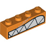 Деталь Лего Кубик С Рисунком 1 х 4 Цвет Оранжевый