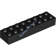 Деталь Лего Кубик 2 х 8 Цвет Черный