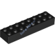 Деталь Лего Кубик 2 х 8 Цвет Черный