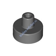 Деталь Лего Плитка Круглая 1 х 1 С Держателем Цвет Темно-Серый