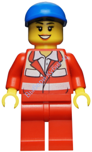  Минифигурка Лего Сити - Женщина-Фельдшер . Красная униформа