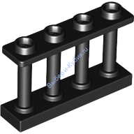 Деталь Лего Забор 1 х 4 х 2 С Четырьмя Штырьками Цвет Черный