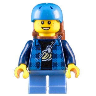 Минифигурка Лего Сити Мальчик - Скейтбордист cty1332