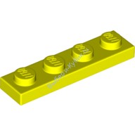 Деталь Лего Пластина 1 х 4 Цвет Неоново-Желтый