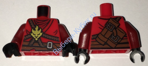 Деталь Лего Торс С Рисунком Цвет Красный