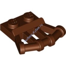 Деталь Лего Пластина 1 х 2 С Наклонными Ручками Цвет Коричневый