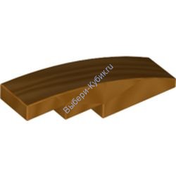 Деталь Лего Скос Закругленный 4 х 1 Без Штырьков Цвет Металлический Золотой