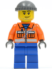 Минифигурка Лего Сити - Рабочий-Строитель