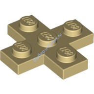 Деталь Лего Пластина 3 х 3 Крест Цвет Песочный