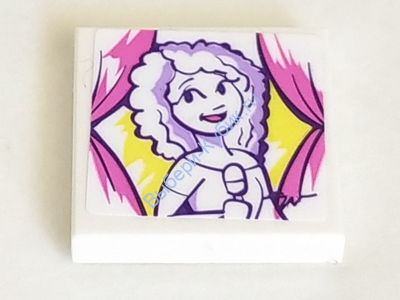 Деталь Лего Плитка 2 х 2 С Рисунком Цвет Белый