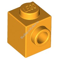 Деталь Лего Кубик Модифицированный 1 х 1 С Штырьком На 1 Стороне Цвет Ярко-Светло-Оранжевый
