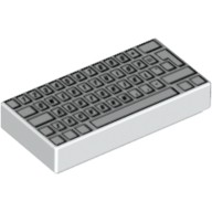 Деталь Лего Плитка 1 х 2 С Клавиатурой Цвет Белый