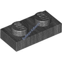 Деталь Лего Пластина 1 х 2 Цвет Перламутрово-Темно-Серый