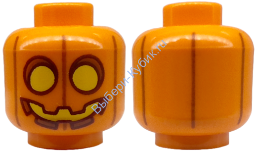 Деталь Лего Голова Минифигурки Джека-Фонаря Цвет Оранжевый