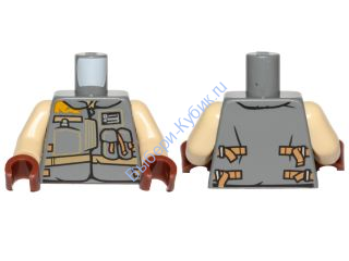 Деталь Лего Торс С Рисунком Цвет Темно-Серый