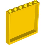 Деталь Лего Панель 1 х 6 х 5 Цвет Желтый