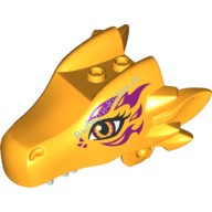 Деталь Лего Голова Дракона Эльфы Верхняя Челюсть Цвет Ярко-Светло-Оранжевый