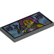 Деталь Лего Плитка 2 х 4 с Поп Звездой Цвет Темно-Серый