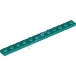 Деталь Лего Пластина 1 х 12 Цвет Темно-Бирюзовый