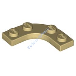 Деталь Лего Пластина Круглый Угол 3 x 3 С Вырезом 2 x 2 Цвет Песочный