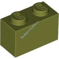 Деталь Лего Кубик 1 х 2 Цвет Оливковый Зеленый