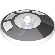 Деталь Лего Тарелка 4 x 4 Перевернутая (Радар) С Рисунком Цвет Прозрачный