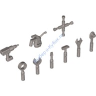 Деталь Лего Инструменты 9 В Упаковке Цвет Перламутрово-Светло-Серый