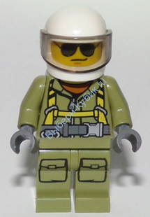 Volcano Explorer - Male Worker, Suit with Harness, White Helmet, Trans-Black Visor, Sunglasses (60123)
