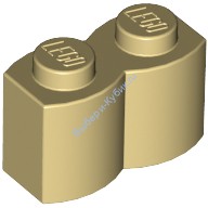 Деталь Лего Кубик Модифицированный 1 х 2 Бревно Цвет Песочный